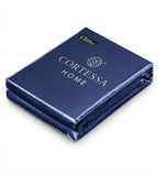 Blue Luxe Plain Duvet Cover Set - 300 Thread Count