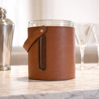 Luxury Ice Bucket - Leather & Glass