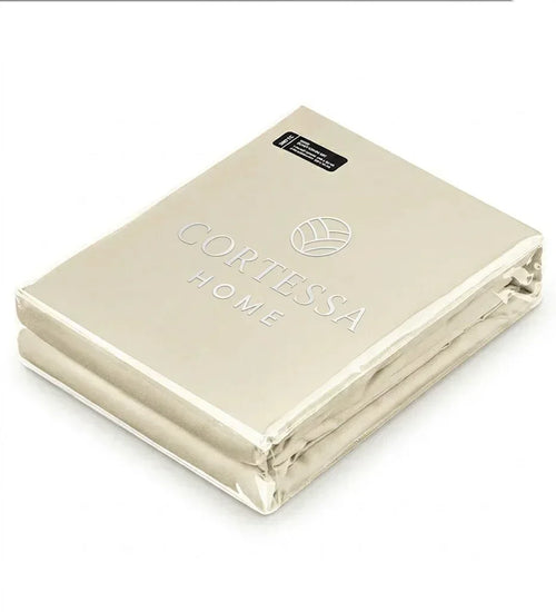 Beige Luxe Plain Duvet Cover Set - 300 Thread Count