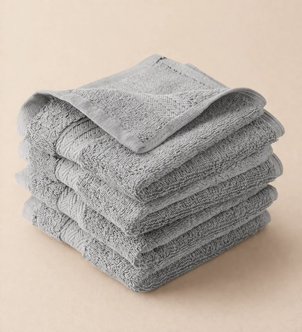 Grey Plush Hand Towel