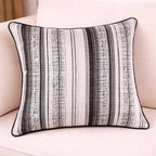 Monochrome Stripes Cushion Cover - Black
