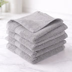 Grey Plush Face Towel - Set of 4