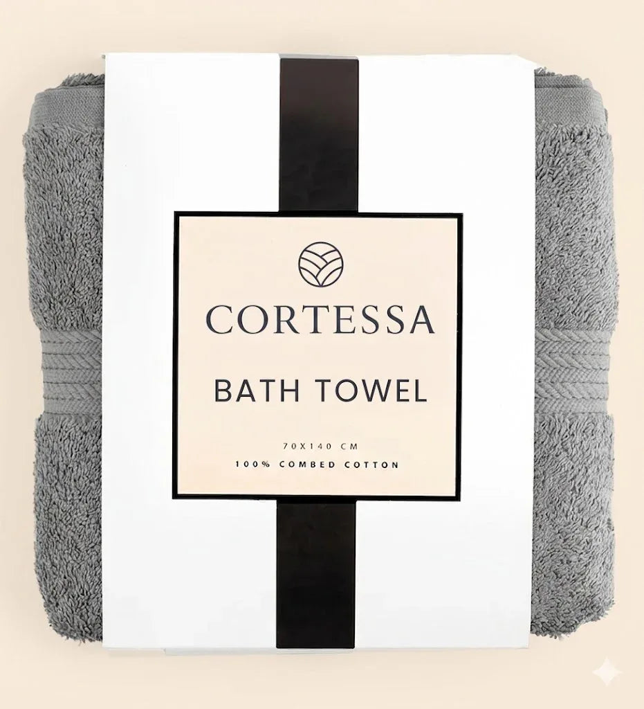 Grey Plush Bath Towel