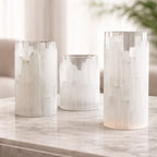 Luxury Candle Holder - Gypsum Ore & Glass