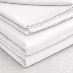 White Luxe Plain Duvet Cover Set - 300 Thread Count
