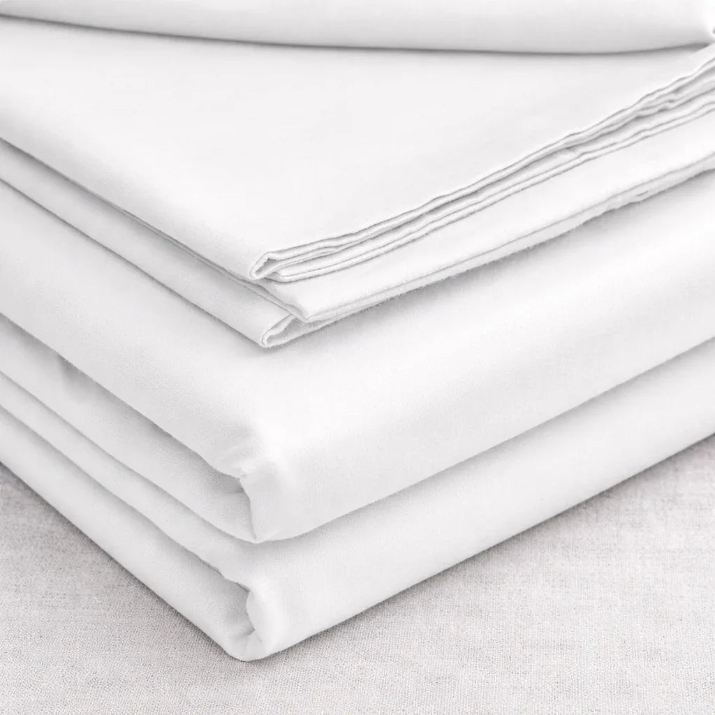 White Luxe Plain Duvet Cover Set - 300 Thread Count