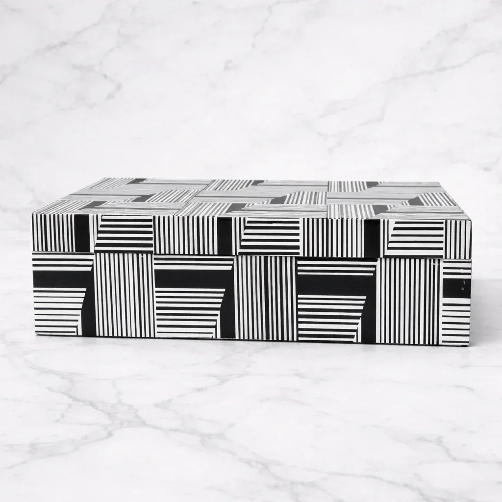 Striped Lacquer Storage Box