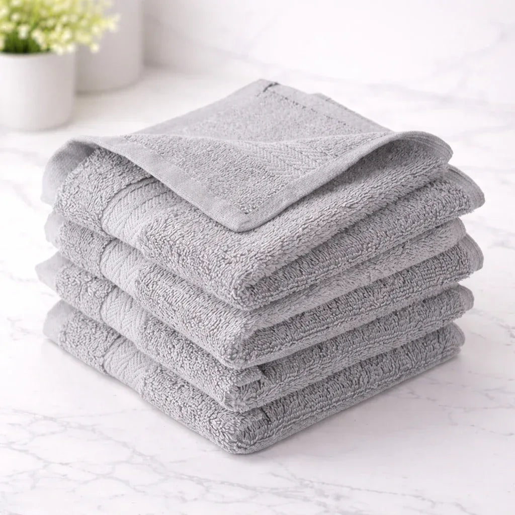 Grey Plush Bath Towel