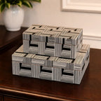 Striped Lacquer Storage Box