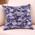Navy Blooms Cushion Cover - Printed