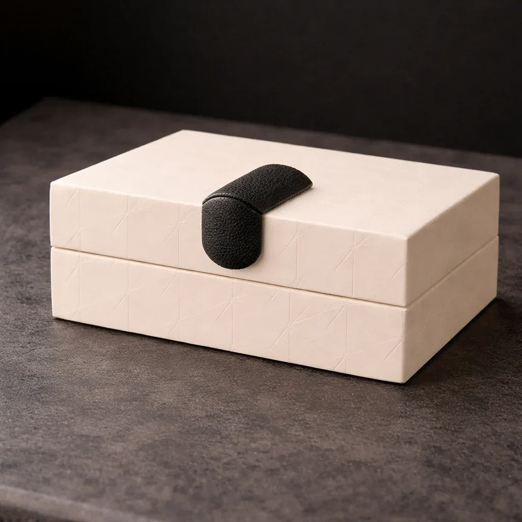 Textured Leather Storage Box