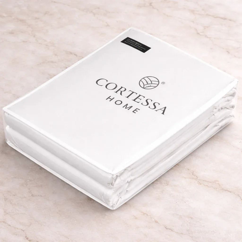 White Luxe Plain Duvet Cover Set - 300 Thread Count