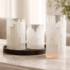 Luxury Candle Holder - Gypsum Ore & Glass