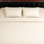 Beige Luxe Plain Duvet Cover Set - 300 Thread Count