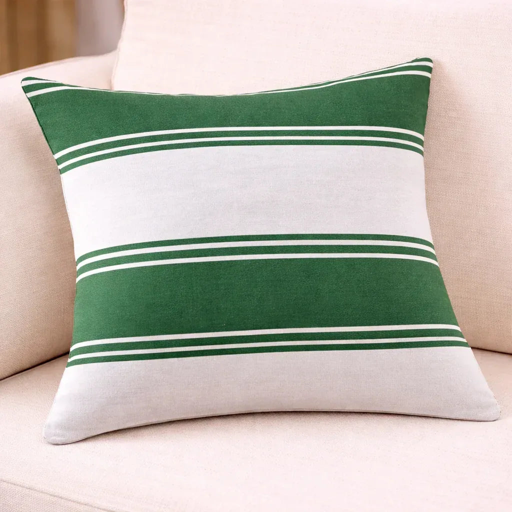 Emerald Lines Cushion Cover - Green