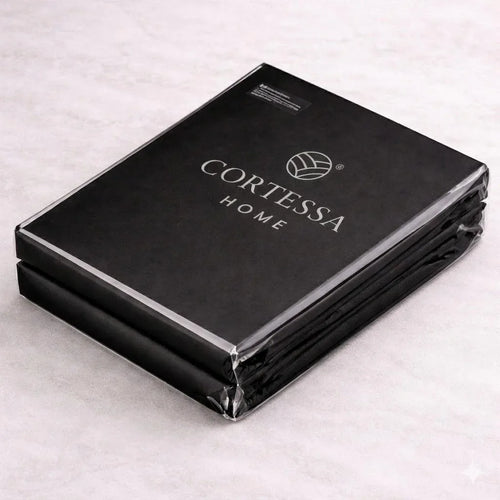 Black Luxe Plain Duvet Cover Set - 300 Thread Count