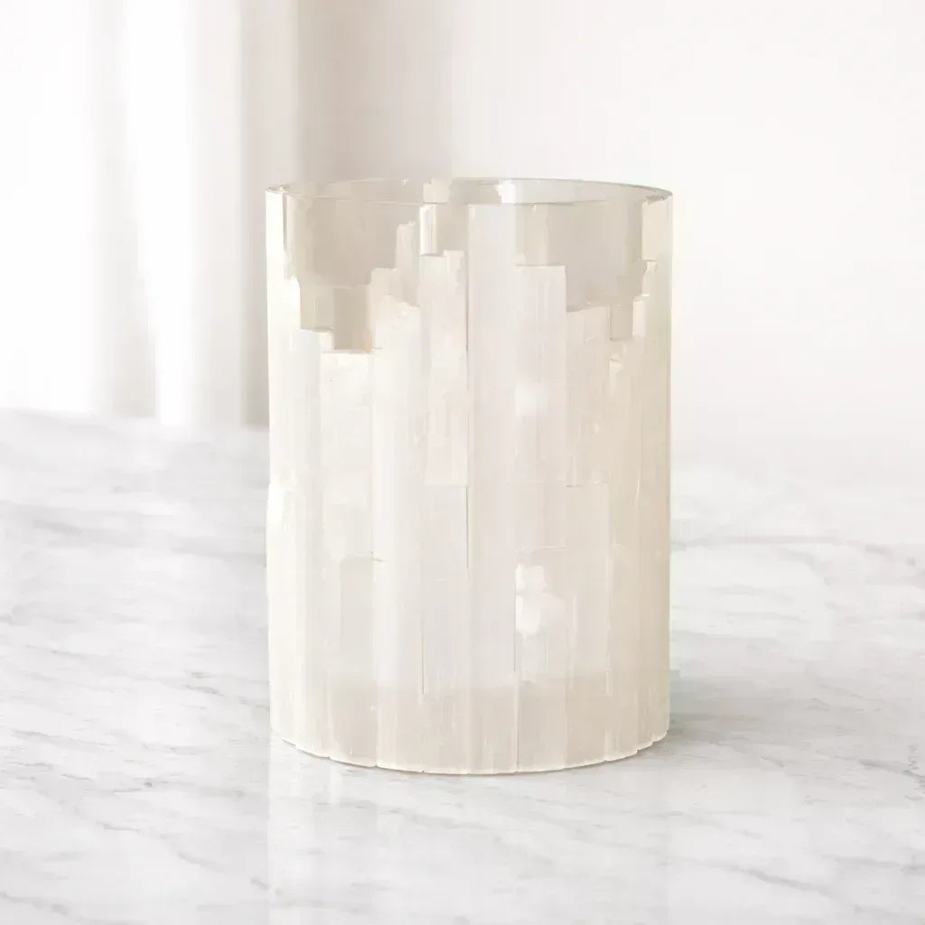Luxury Candle Holder - Gypsum Ore & Glass