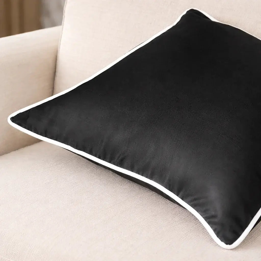 Classic Edge Cushion Cover - Black