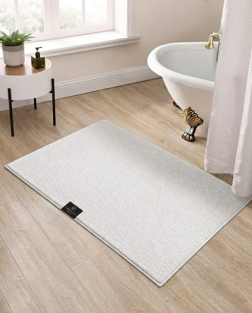 White Plush Bath Mat - Cortessa Home