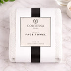 White Weave Face Towel - Set of 4