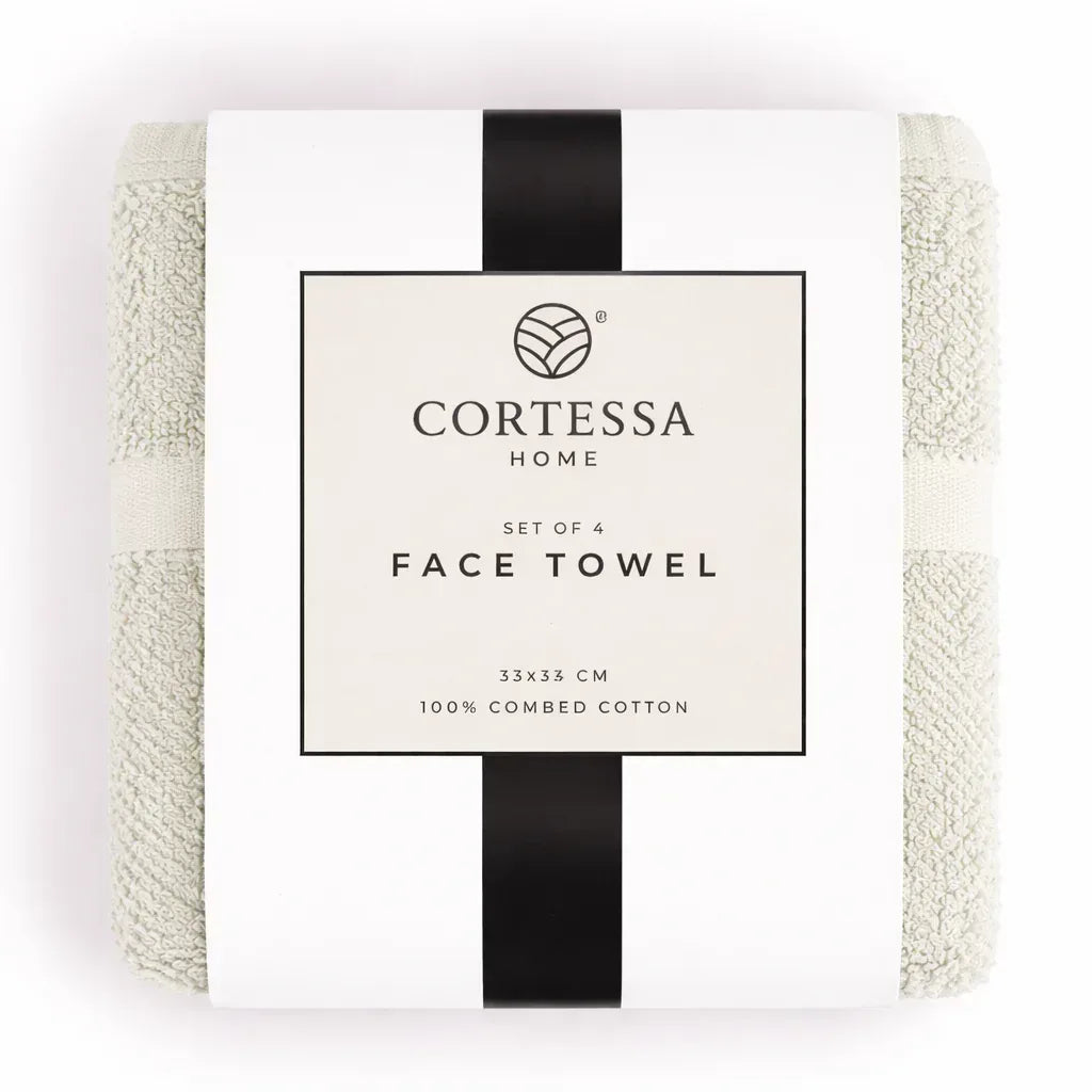 Grey Weave Face Towel - Set of 4