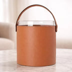 Luxury Ice Bucket - Leather & Glass