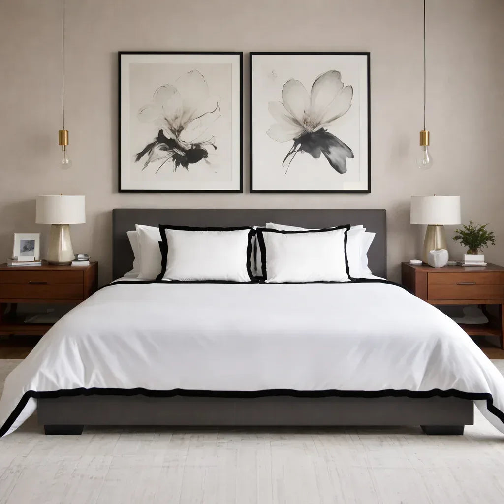 Monochrome Duvet Cover Set - 300 Thread Count