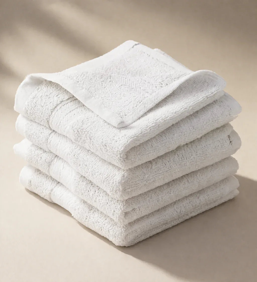 White Plush Hand Towel