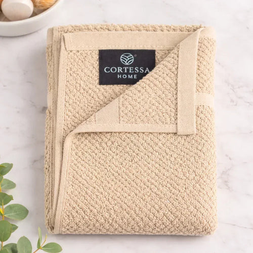 Beige Weave Face Towel - Set of 4