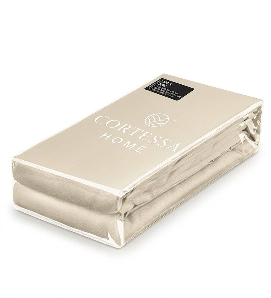 Beige Luxe Bed Sheet Set - 300 Thread Count