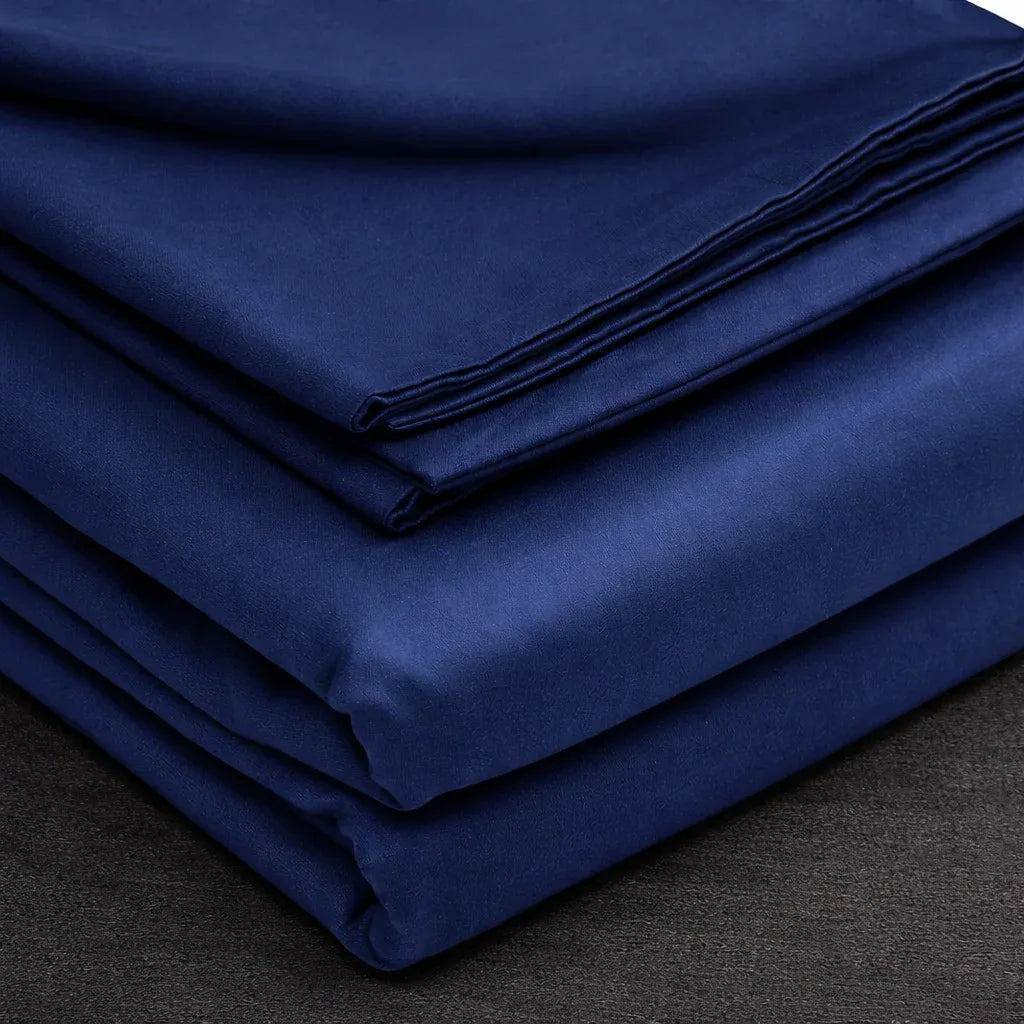 Blue Luxe Plain Duvet Cover Set - 300 Thread Count